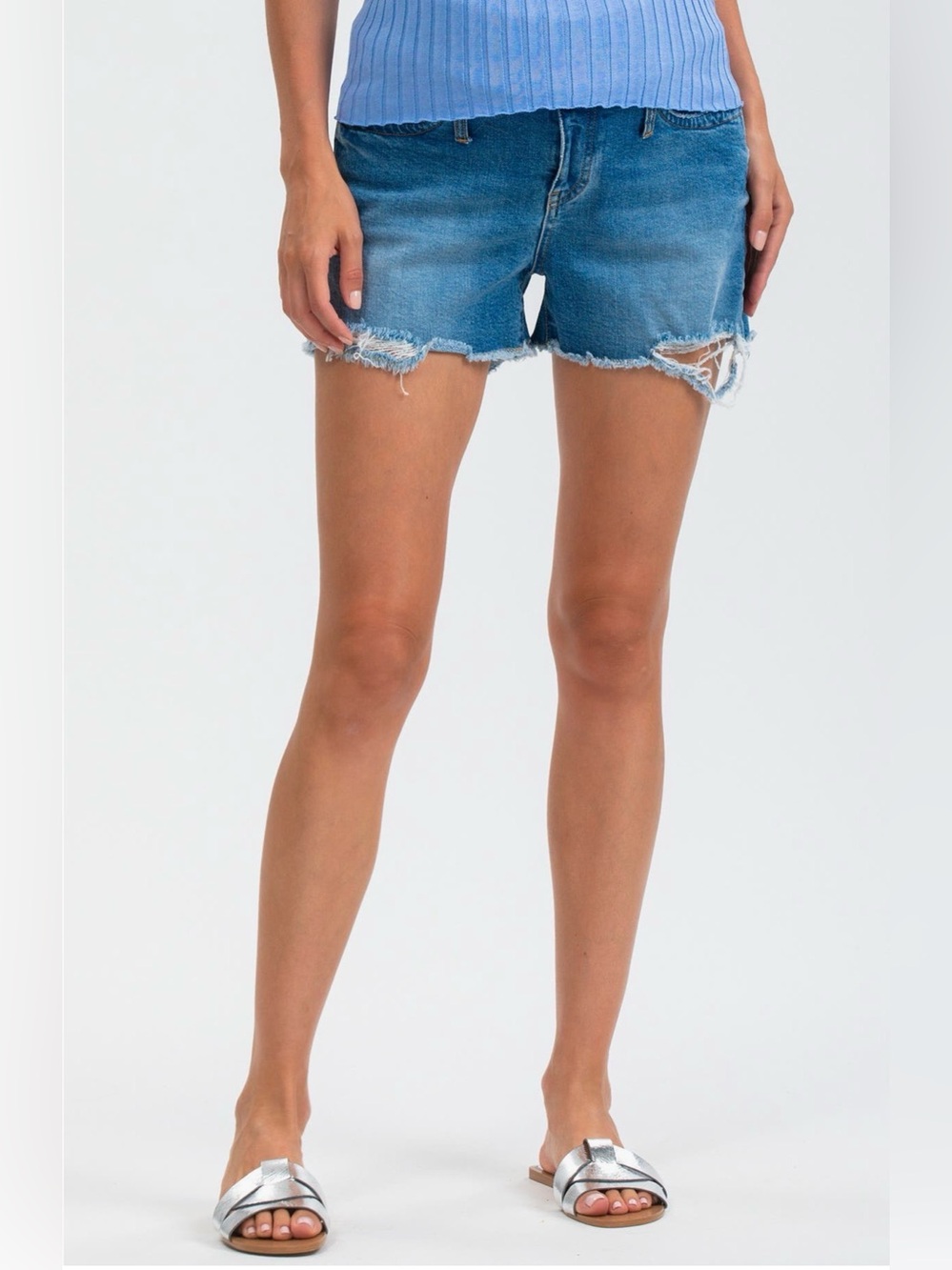 Pietro Brunelli Jean Shorts with Elastic Waistband